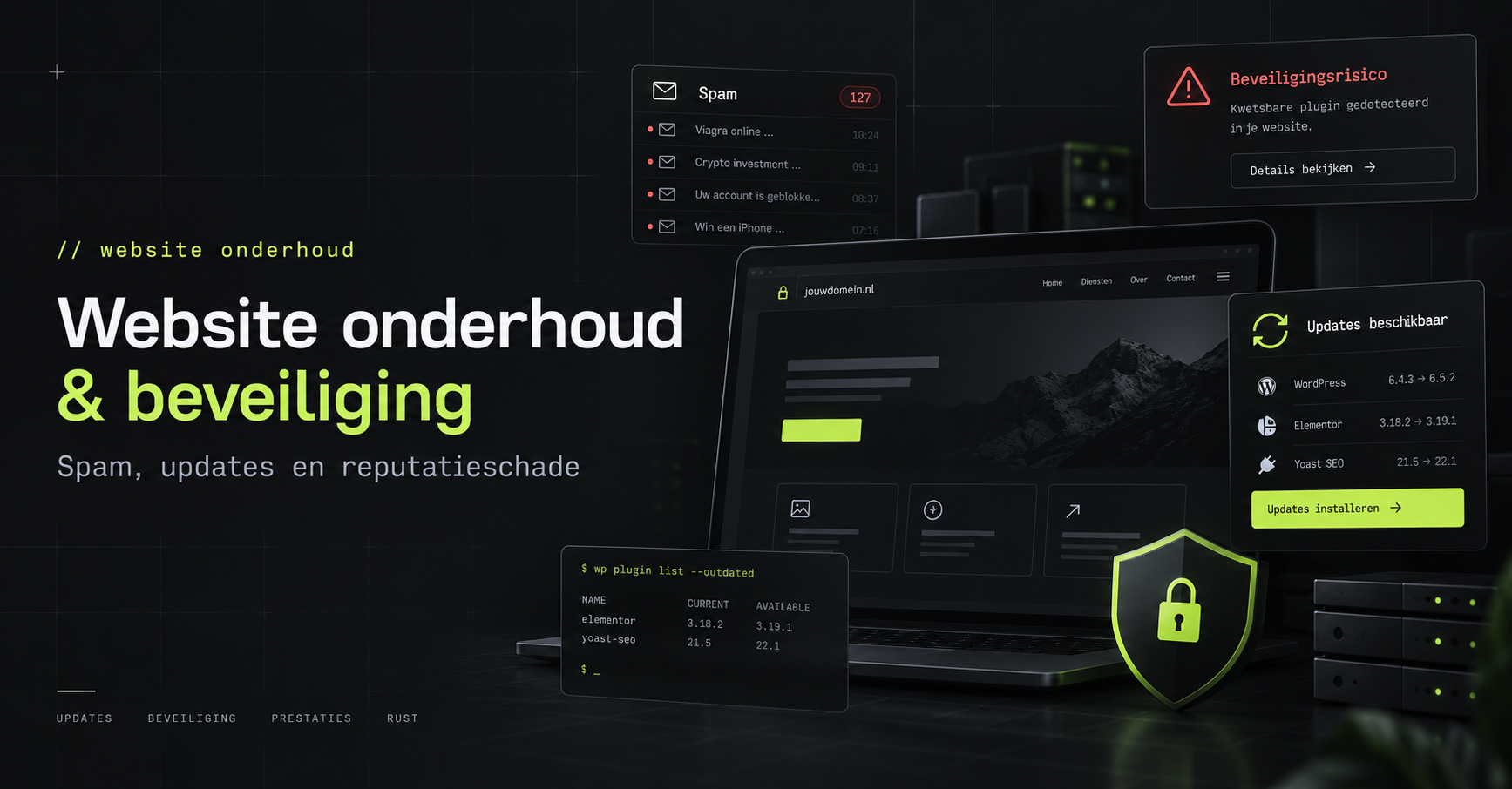 Je website staat online. Maar wie zorgt voor het onderhoud en de beveiliging?